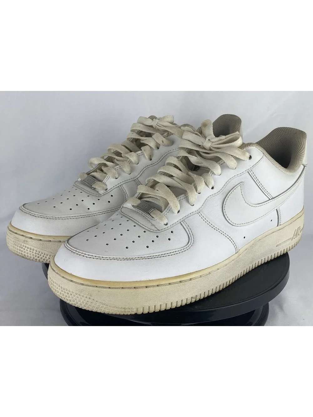 Men’s Size 12 Nike Air Force 1 Low '07 Triple White Leather Sneakers 315122-111